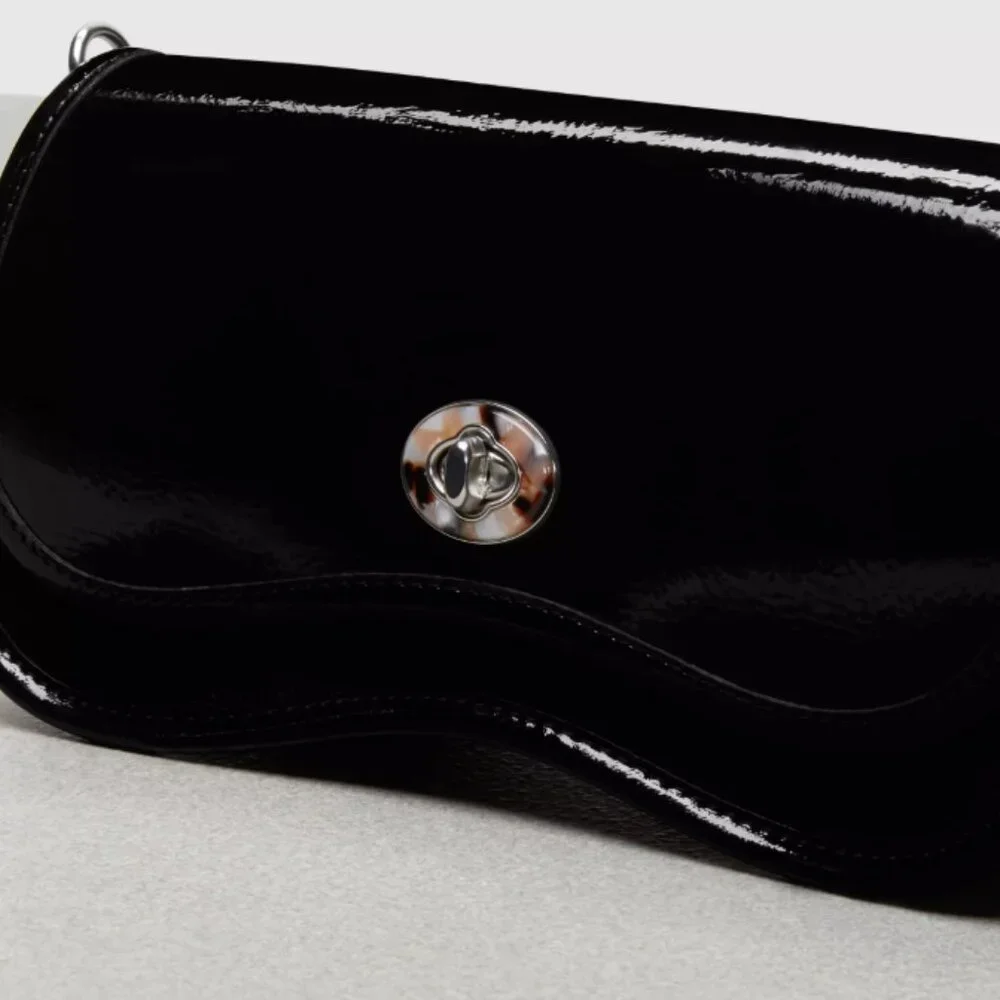Wavy Dinky Bag With Crossbody Strap In Crinkled Patent Coachtopia Leather